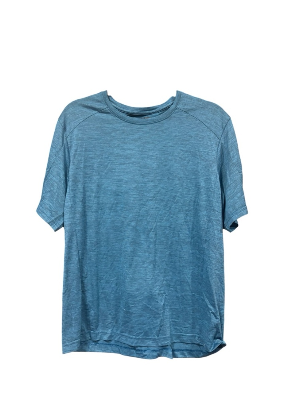 REI Activewear Blue Black Striped Performance Tee Relaxed Fit size L Z8